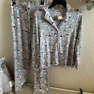 Gray with Wine Glass Print TJ maxx